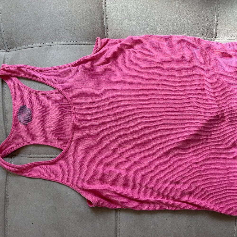 Hot Pink Ribbed Racerback Tank Top